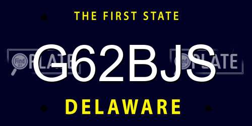 G62BJS Delaware License Plate