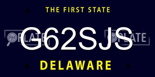 G62SJS Delaware License Plate