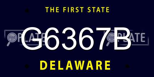 G6367B Delaware License Plate