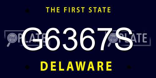 G6367S Delaware License Plate