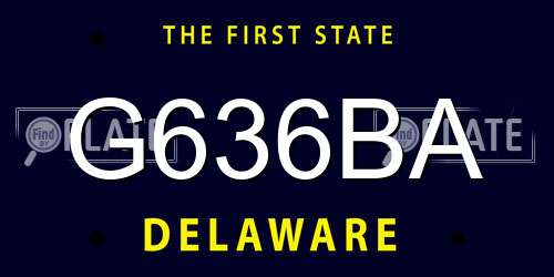 G636BA Delaware License Plate