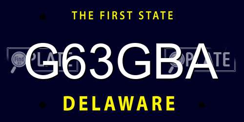 G63GBA Delaware License Plate