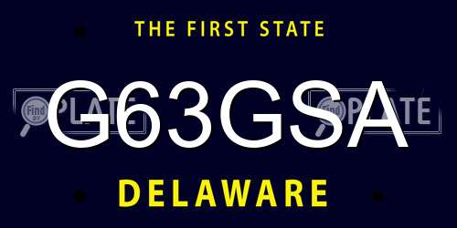 G63GSA Delaware License Plate