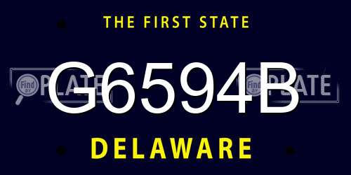 G6594B Delaware License Plate