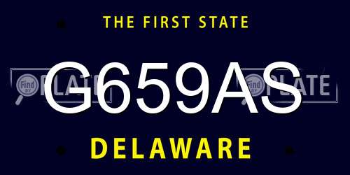 G659AS Delaware License Plate