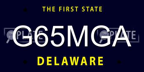 G65MGA Delaware License Plate