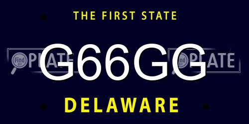 G66GG Delaware License Plate