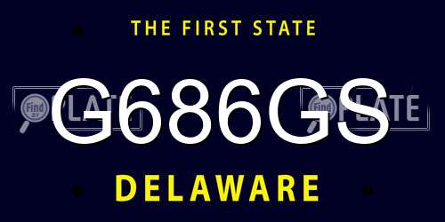 G686GS Delaware License Plate