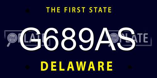 G689AS Delaware License Plate
