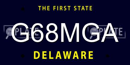 G68MGA Delaware License Plate