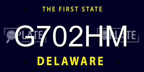 G702HM Delaware License Plate