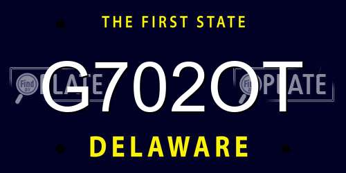 G702OT Delaware License Plate