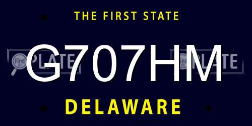 G707HM Delaware License Plate