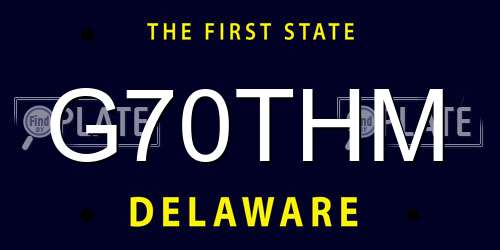G70THM Delaware License Plate