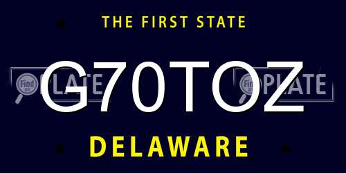 G70TOZ Delaware License Plate