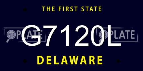 G7120L Delaware License Plate