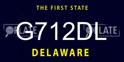 G712DL Delaware License Plate