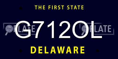 G712OL Delaware License Plate