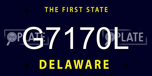 G7170L Delaware License Plate