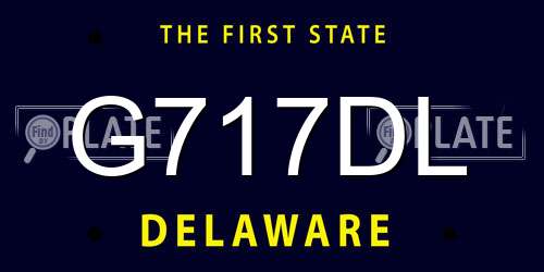 G717DL Delaware License Plate