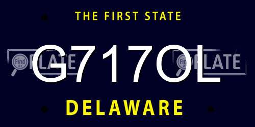 G717OL Delaware License Plate