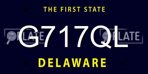 G717QL Delaware License Plate