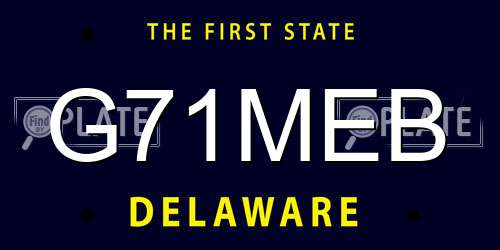 G71MEB Delaware License Plate