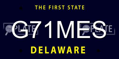 G71MES Delaware License Plate