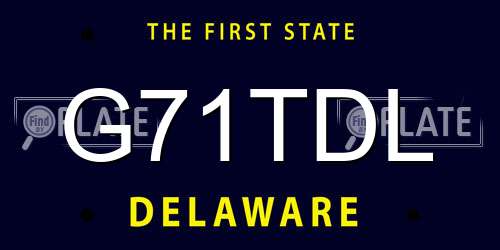 G71TDL Delaware License Plate
