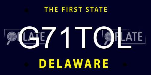 G71TOL Delaware License Plate