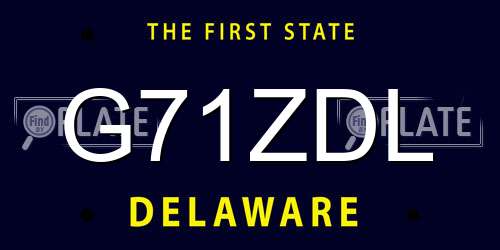 G71ZDL Delaware License Plate