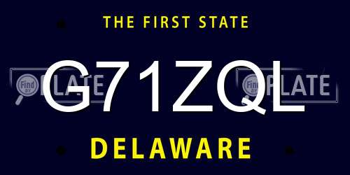 G71ZQL Delaware License Plate
