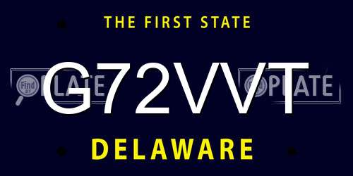G72VVT Delaware License Plate