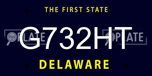 G732HT Delaware License Plate