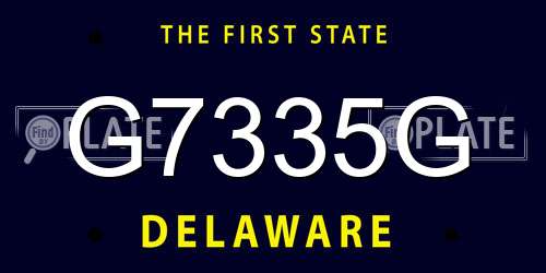 G7335G Delaware License Plate