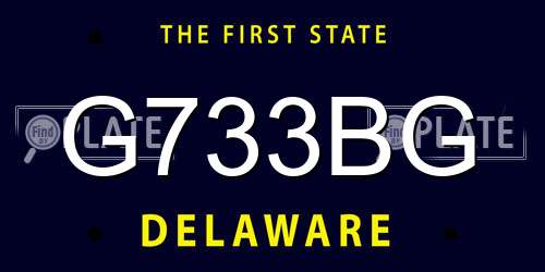 G733BG Delaware License Plate