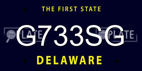 G733SG Delaware License Plate