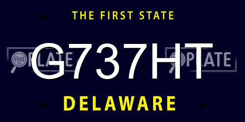 G737HT Delaware License Plate