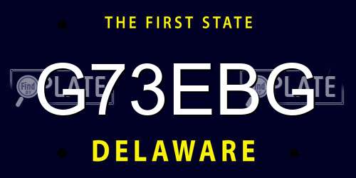 G73EBG Delaware License Plate