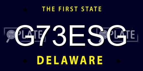G73ESG Delaware License Plate