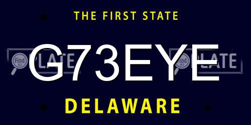 G73EYE Delaware License Plate