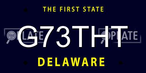 G73THT Delaware License Plate