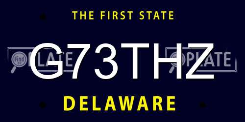 G73THZ Delaware License Plate