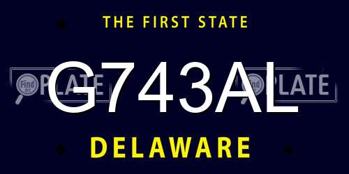 G743AL Delaware License Plate