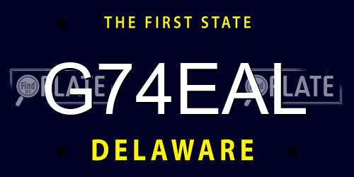G74EAL Delaware License Plate