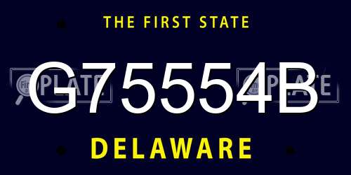 G75554B Delaware License Plate