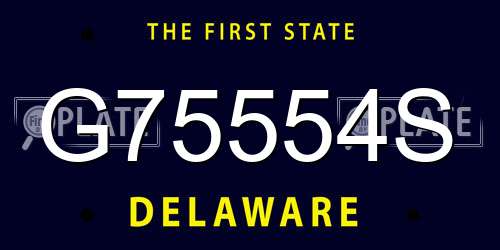 G75554S Delaware License Plate