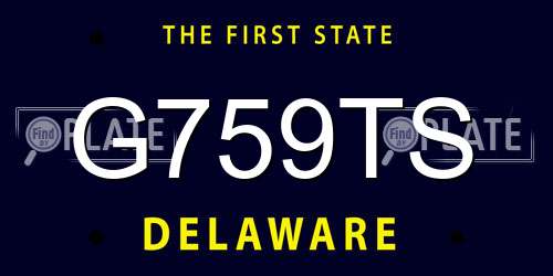 G759TS Delaware License Plate