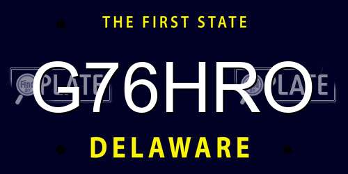 G76HRO Delaware License Plate
