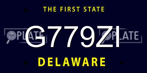 G779ZI Delaware License Plate